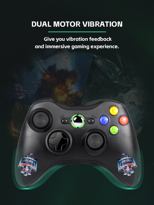 2,4 g bezvadu spēļu pults spēļu kontrolieris Xbox 360/PS3/pc videospēļu konsolēm 3D Rocker kursorsviras spēļu roktura piederumi