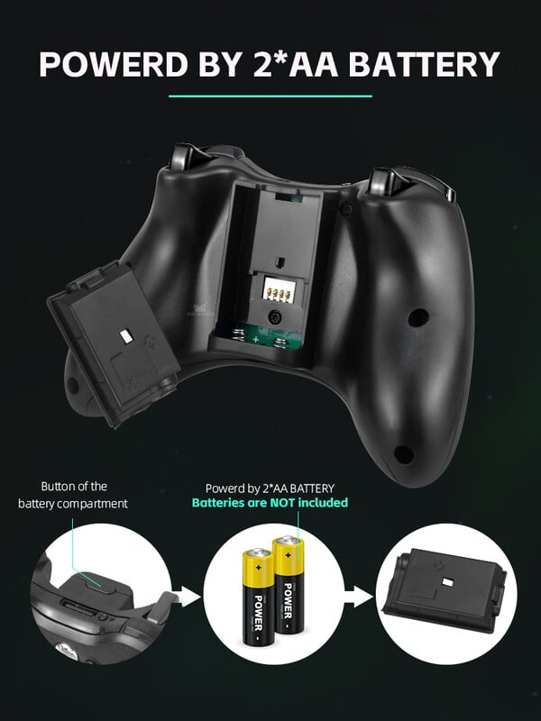 2,4 g bezvadu spēļu pults spēļu kontrolieris Xbox 360/PS3/pc videospēļu konsolēm 3D Rocker kursorsviras spēļu roktura piederumi
