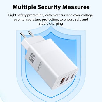 Φορτιστής 65W GaN USB Type C 45W PPS PD QC 4.0 Γρήγορος φορτιστής για Apple Ipad Pro Air Φόρτιση τηλεφώνου tablet φορητού υπολογιστή iPhone 15 Macbook