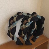 Csúcsminőségű farmer szövet csillag fejpántok divatos hajkiegészítők női szövött toldás széles szélű hajpánt hajpánt karika lány új