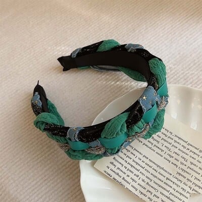 Csúcsminőségű farmer szövet csillag fejpántok divatos hajkiegészítők női szövött toldás széles szélű hajpánt hajpánt karika lány új