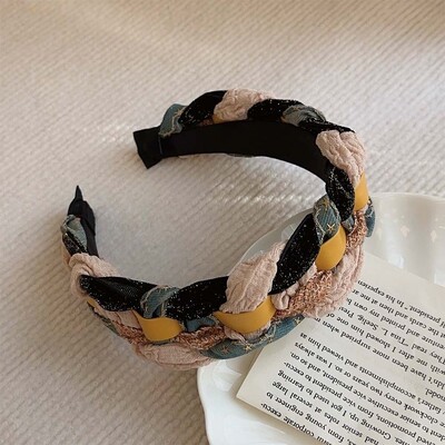 Csúcsminőségű farmer szövet csillag fejpántok divatos hajkiegészítők női szövött toldás széles szélű hajpánt hajpánt karika lány új