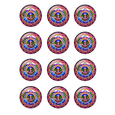 24db/tétel Kerek Mandala Datura Flowers Üveg Cabochons 12mm 14mm 18mm 20mm 25mm Barkács ékszerkészítési eredmények és alkatrészek H185