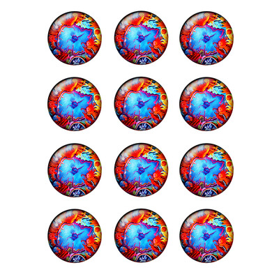 24db/tétel Kerek Mandala Datura Flowers Üveg Cabochons 12mm 14mm 18mm 20mm 25mm Barkács ékszerkészítési eredmények és alkatrészek H185