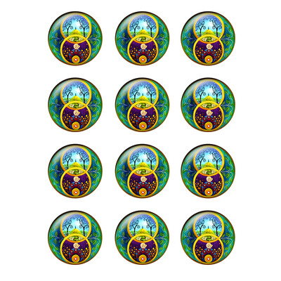 24db/tétel Kerek Mandala Datura Flowers Üveg Cabochons 12mm 14mm 18mm 20mm 25mm Barkács ékszerkészítési eredmények és alkatrészek H185