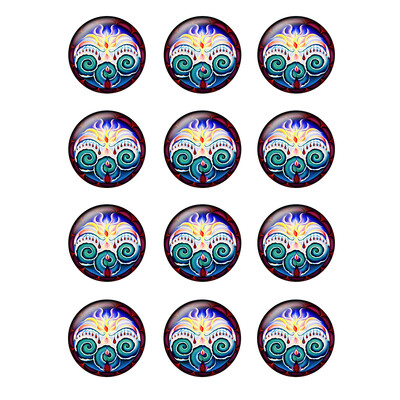 24db/tétel Kerek Mandala Datura Flowers Üveg Cabochons 12mm 14mm 18mm 20mm 25mm Barkács ékszerkészítési eredmények és alkatrészek H185