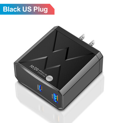 2 Θύρες 65W USB PD Charger Quick Charge 3.0 Fast Charging Type C USB Phone Charger Adapter for Laptop Macbook iPad iPhone Tablet