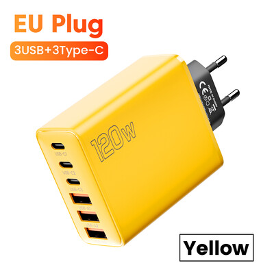 Elough 120W 6 порта 3A+3C зарядно за мобилен телефон тип C USB A супер заряден адаптер за устройства Huawei Xiaomi Samsung Iphone