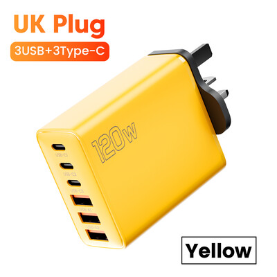 Elough 120W 6 порта 3A+3C зарядно за мобилен телефон тип C USB A супер заряден адаптер за устройства Huawei Xiaomi Samsung Iphone