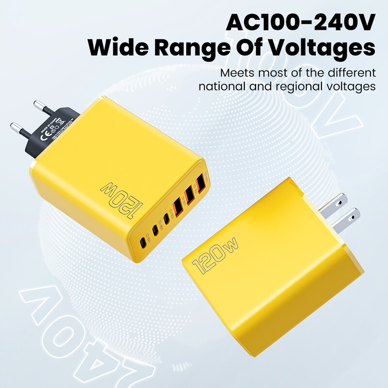 Elough 120W 6 порта 3A+3C зарядно за мобилен телефон тип C USB A супер заряден адаптер за устройства Huawei Xiaomi Samsung Iphone