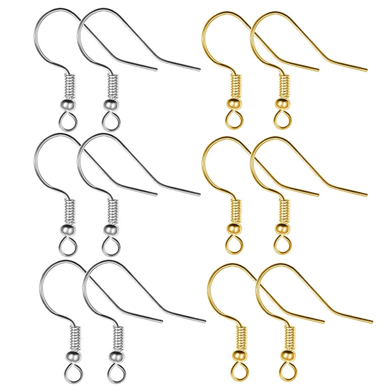 100/200 de bucăți DIY descoperiri pentru cercei Cercei agrafe cârlige din oțel inoxidabil hipoalergenic accesorii pentru fabricarea de cercei cârlig sârmă de ureche