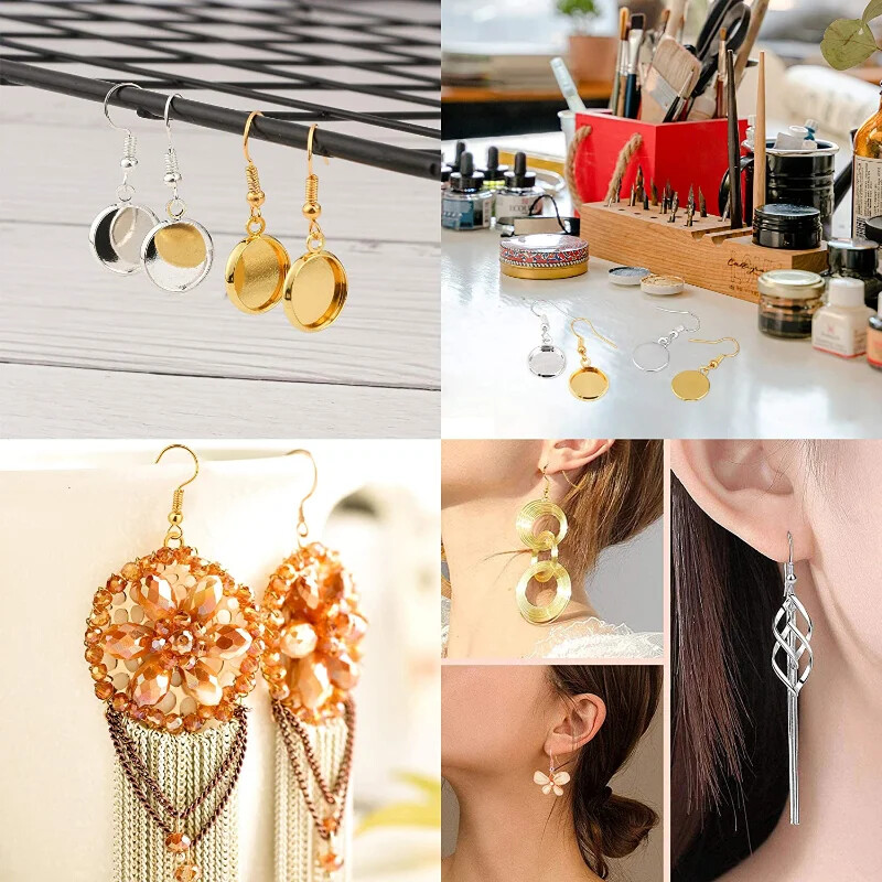 100/200 de bucăți DIY descoperiri pentru cercei Cercei agrafe cârlige din oțel inoxidabil hipoalergenic accesorii pentru fabricarea de cercei cârlig sârmă de ureche