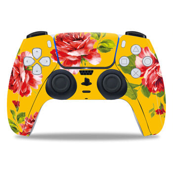 Σχέδιο λουλουδιών για PS5 Controller Skin Sticker For PS5 Gamepad Joystick skins for PS5 Controllers Controller pvc