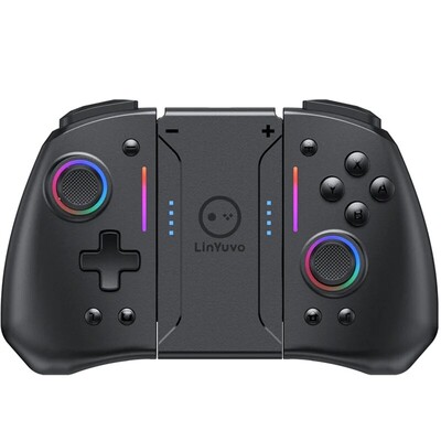 LinYuvo KS42 Meteor Light bežični Joy-pad s RGB svjetlima u 8 boja za Switch/Lite/OLED, s programabilnim, Turbo i vibracijama