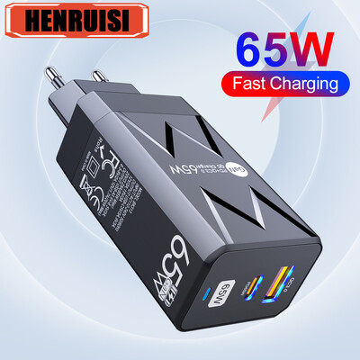 65W GaN PD lādētājs Quick Charge QC3.0 USB Type C lādētājs iPhone 15 14 13 12 11 Xiaomi tālruņa lādētājs iPad planšetdatora ātrais lādētājs