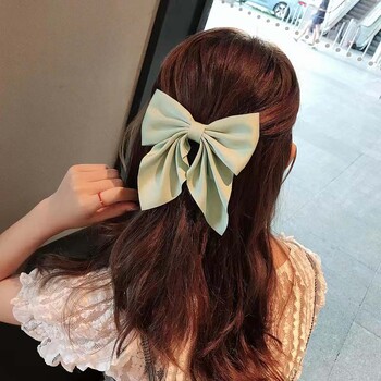 Fashion Sweet Bow Κλιπ μαλλιών μονόχρωμο κορίτσι σατέν πεταλούδα Κλιπ για τα μαλλιά πάπια Κλιπ στόματος Παιδικά αξεσουάρ μαλλιών