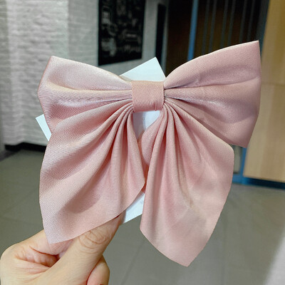 Madinga Sweet Bow plaukų segtukas Vienspalvė mergaitei Satino drugelio plaukų segtukas Anties burnos segtukas Vaikiški plaukų aksesuarai