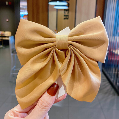 Madinga Sweet Bow plaukų segtukas Vienspalvė mergaitei Satino drugelio plaukų segtukas Anties burnos segtukas Vaikiški plaukų aksesuarai
