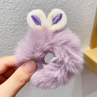 Νέα Παιδικά Κορίτσια Χαριτωμένα κινούμενα σχέδια Panda Cat κουνέλι βελούδινα ελαστικά κορδέλες μαλλιών Διακοσμήστε τα μαλλιά Scrunchie μόδα Γυναικεία αξεσουάρ μαλλιών