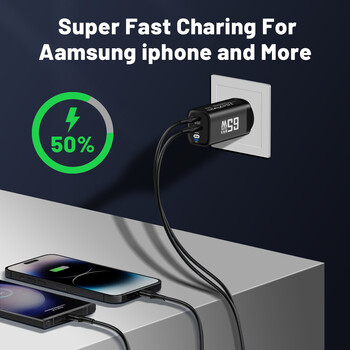 65W GaN Type C Charger Quick Charge QC3.0 PD Fast Chrger за iPhone 15 Samsung S23 Xiaomi Macbook Huawei Realme POCO iPad Tablet