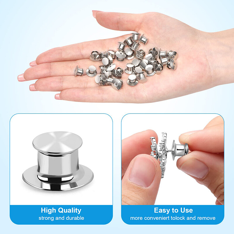 10 vnt. fiksavimo kaiščio nugarėlė fiksavimo kaiščio laikiklio užsegimas metalinis kaiščio pagrindas sagės atvarto kaiščio užrakto priedams