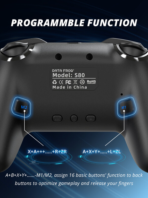 DATA FROG Switch Pro valdikliai, skirti Switch/Switch Lite belaidžiam nuotoliniam žaidimų pultui, skirta kompiuteriui Joystick Pro valdikliai, skirti Switch OLED