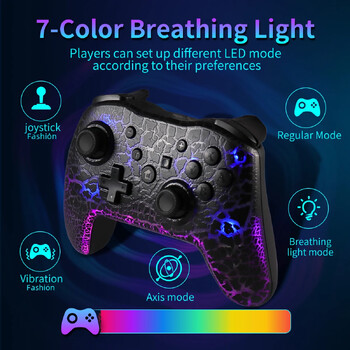 GAMINJA RGB Wireless Gamepad CRACK PROCESS για Nintendo Switch TV Box PS3 Joystick Controller γυροσκόπιο έξι αξόνων Διπλή δόνηση