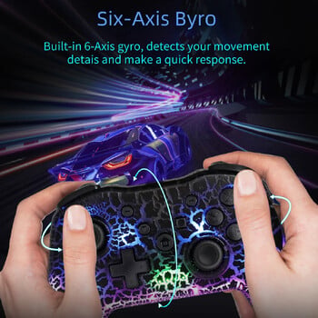 GAMINJA RGB Wireless Gamepad CRACK PROCESS για Nintendo Switch TV Box PS3 Joystick Controller γυροσκόπιο έξι αξόνων Διπλή δόνηση