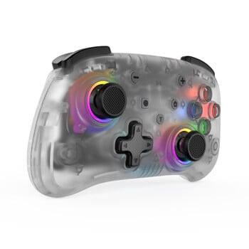 LinYuvo KS39B Wireless Pro Controller για Switch/Lite/OLED/Android/macOS, Ρυθμιζόμενο Turbo, Κίνηση κραδασμών, Gyro, Διαφανές