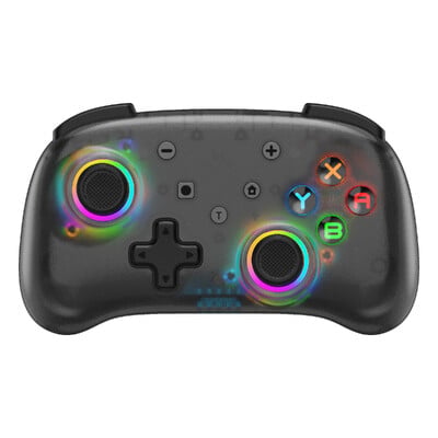 Bezdrôtový ovládač LinYuvo KS39B Pro pre Switch/Lite/OLED/Android/macOS, nastaviteľné turbo, vibračný pohyb, gyroskop, priehľadný