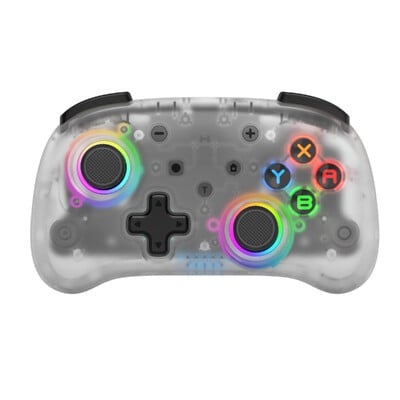 Bezdrôtový ovládač LinYuvo KS39B Pro pre Switch/Lite/OLED/Android/macOS, nastaviteľné turbo, vibračný pohyb, gyroskop, priehľadný