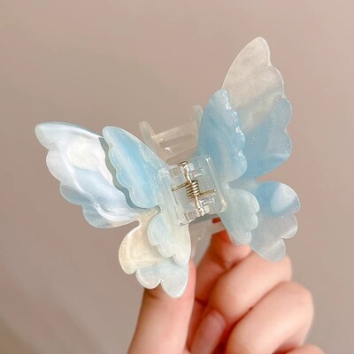 Acetat leptir kopča za kosu s kopčom za kosu s mramornim uzorkom Ženska kosa s gradijentom u obliku račića Zatiljak za kosu Kosa za morskog psa Dodaci za kosu