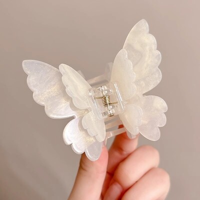 Acetat leptir kopča za kosu s kopčom za kosu s mramornim uzorkom Ženska kosa s gradijentom u obliku račića Zatiljak za kosu Kosa za morskog psa Dodaci za kosu