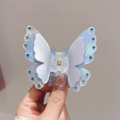 Acetat leptir kopča za kosu s kopčom za kosu s mramornim uzorkom Ženska kosa s gradijentom u obliku račića Zatiljak za kosu Kosa za morskog psa Dodaci za kosu