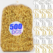 100/500db DIY Fülbevaló Találatok Fülbevalók Kapcsok Horgok Rozsdamentes acél hipoallergén fülbevaló készítés Kiegészítők Horog Füldrót