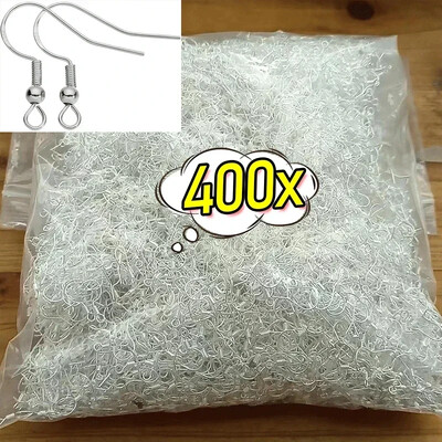 100/500db DIY Fülbevaló Találatok Fülbevalók Kapcsok Horgok Rozsdamentes acél hipoallergén fülbevaló készítés Kiegészítők Horog Füldrót