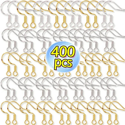 100/500db DIY Fülbevaló Találatok Fülbevalók Kapcsok Horgok Rozsdamentes acél hipoallergén fülbevaló készítés Kiegészítők Horog Füldrót