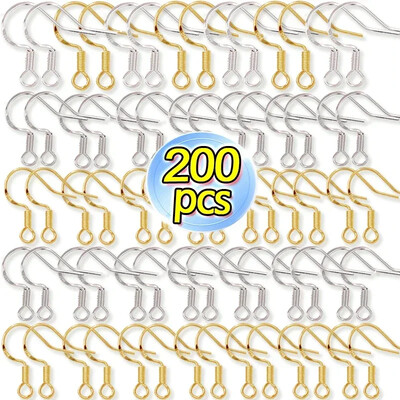 100/500db DIY Fülbevaló Találatok Fülbevalók Kapcsok Horgok Rozsdamentes acél hipoallergén fülbevaló készítés Kiegészítők Horog Füldrót