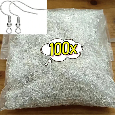 100/500db DIY Fülbevaló Találatok Fülbevalók Kapcsok Horgok Rozsdamentes acél hipoallergén fülbevaló készítés Kiegészítők Horog Füldrót