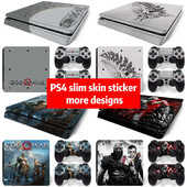 Samolepka God of War pre PS4 Slim, ochranné skiny pre PS4 Slim, vinylová nálepka pre PS4 Slim + skiny pre 2 ovládače.