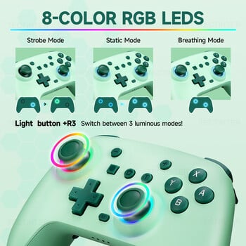 Безжичен Bluetooth RGB контролер за Nintendo Switch/OLED/Lite/Android/IOS/PC геймпад джойстици с функция за програмиране