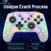 GAMINJA Wireless Gamepad LED CRACK FOLYAMAT Nintendo Switch TV Box PS3 Joystick vezérlőhöz Hat tengelyes giroszkóp, kettős vibráció