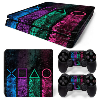 Pre konzolu PS4 Slim, plnú vinylovú nálepku, ochrannú nálepku pre ovládač PS4 Slim