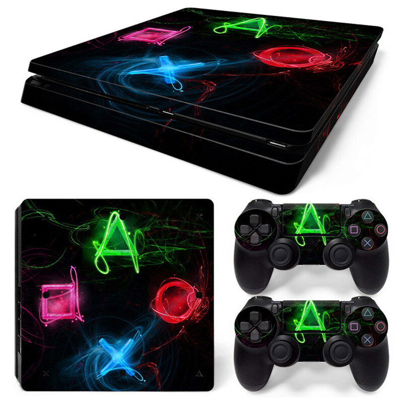 Pre konzolu PS4 Slim, plnú vinylovú nálepku, ochrannú nálepku pre ovládač PS4 Slim