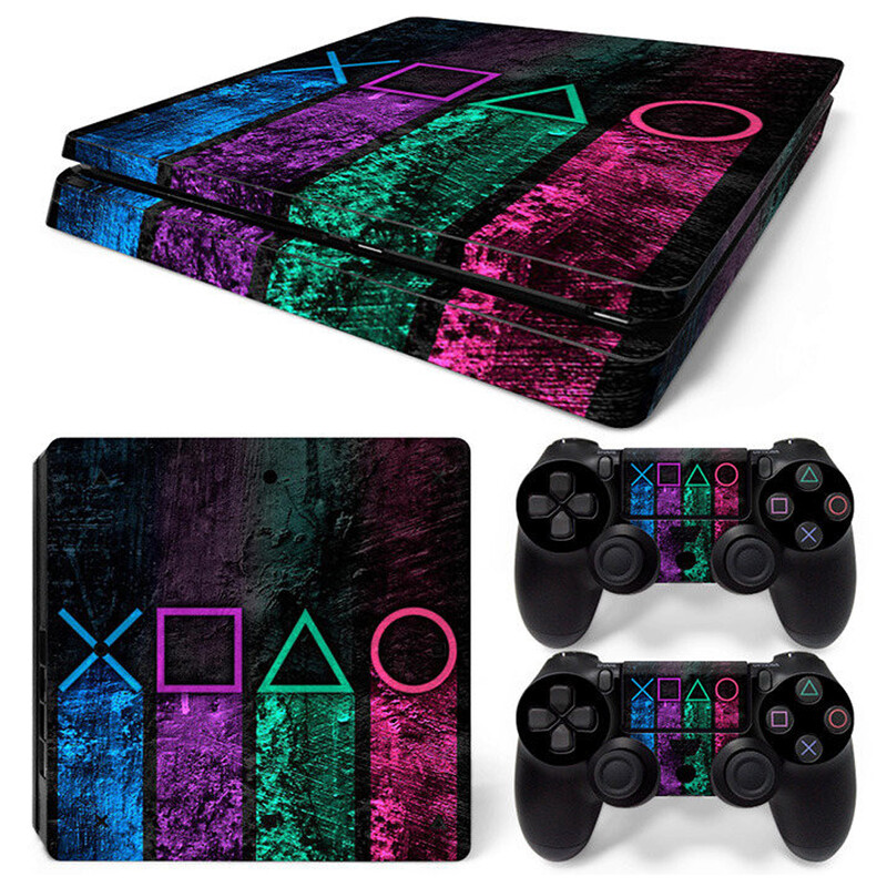 Pre konzolu PS4 Slim, plnú vinylovú nálepku, ochrannú nálepku pre ovládač PS4 Slim