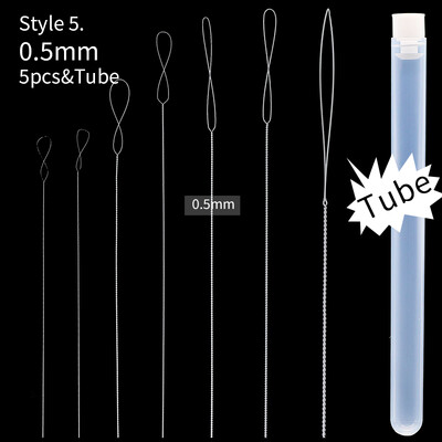 Új gyöngyfűző tűk csavart tű közepén nyitó gyöngyös tű rozsdamentes acél ékszer készítés barkácsolás nyaklánc karkötő eszközök megállapítások