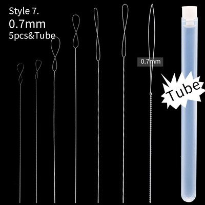 Új gyöngyfűző tűk csavart tű közepén nyitó gyöngyös tű rozsdamentes acél ékszer készítés barkácsolás nyaklánc karkötő eszközök megállapítások