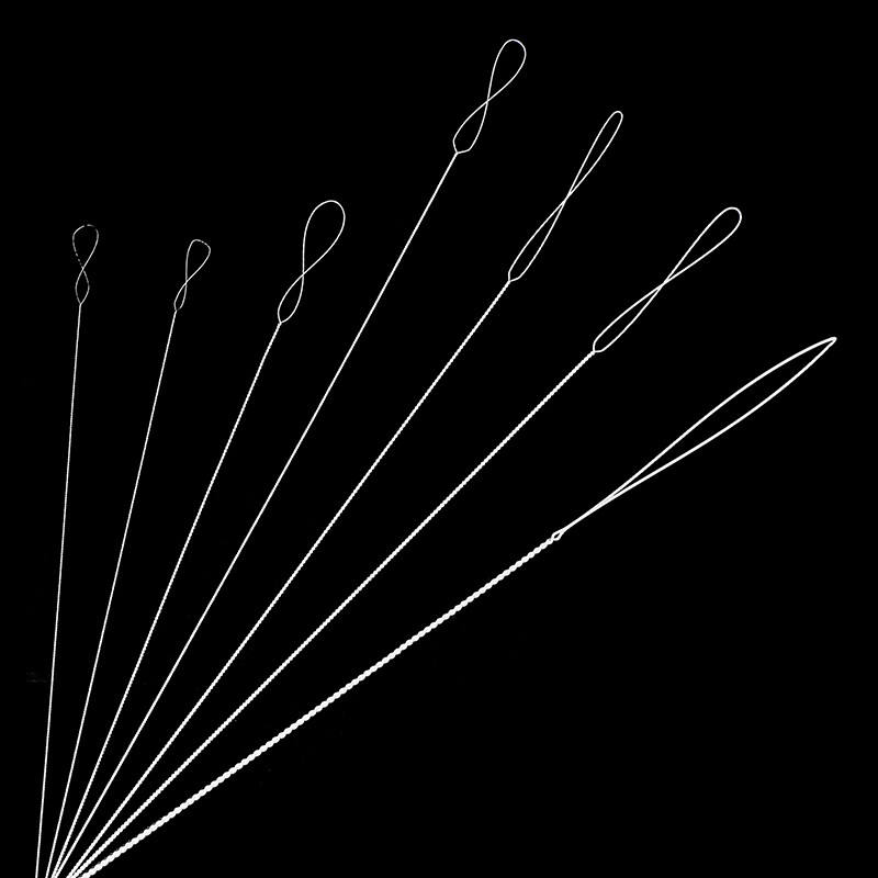 Új gyöngyfűző tűk csavart tű közepén nyitó gyöngyös tű rozsdamentes acél ékszer készítés barkácsolás nyaklánc karkötő eszközök megállapítások