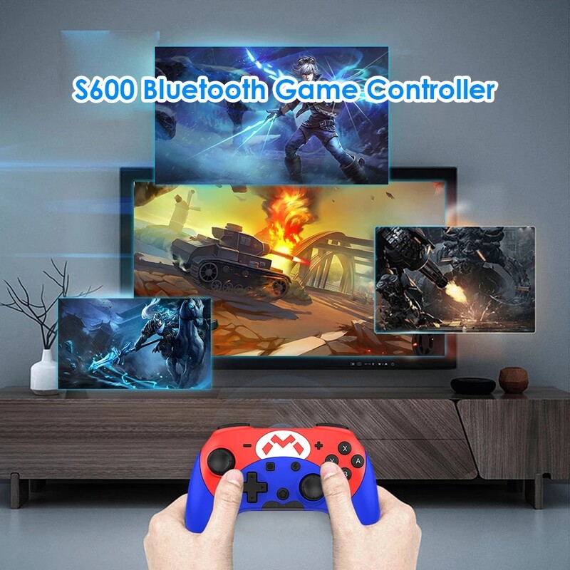 JIMITU pre Nintendo Switch Pro Bluetooth bezdrôtový ovládač videohier Káblový gamepad pre iPhone Android Steam PC S600