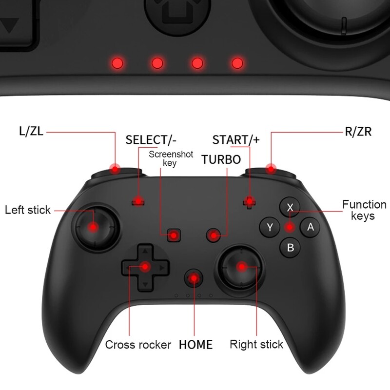 JIMITU pre Nintendo Switch Pro Bluetooth bezdrôtový ovládač videohier Káblový gamepad pre iPhone Android Steam PC S600